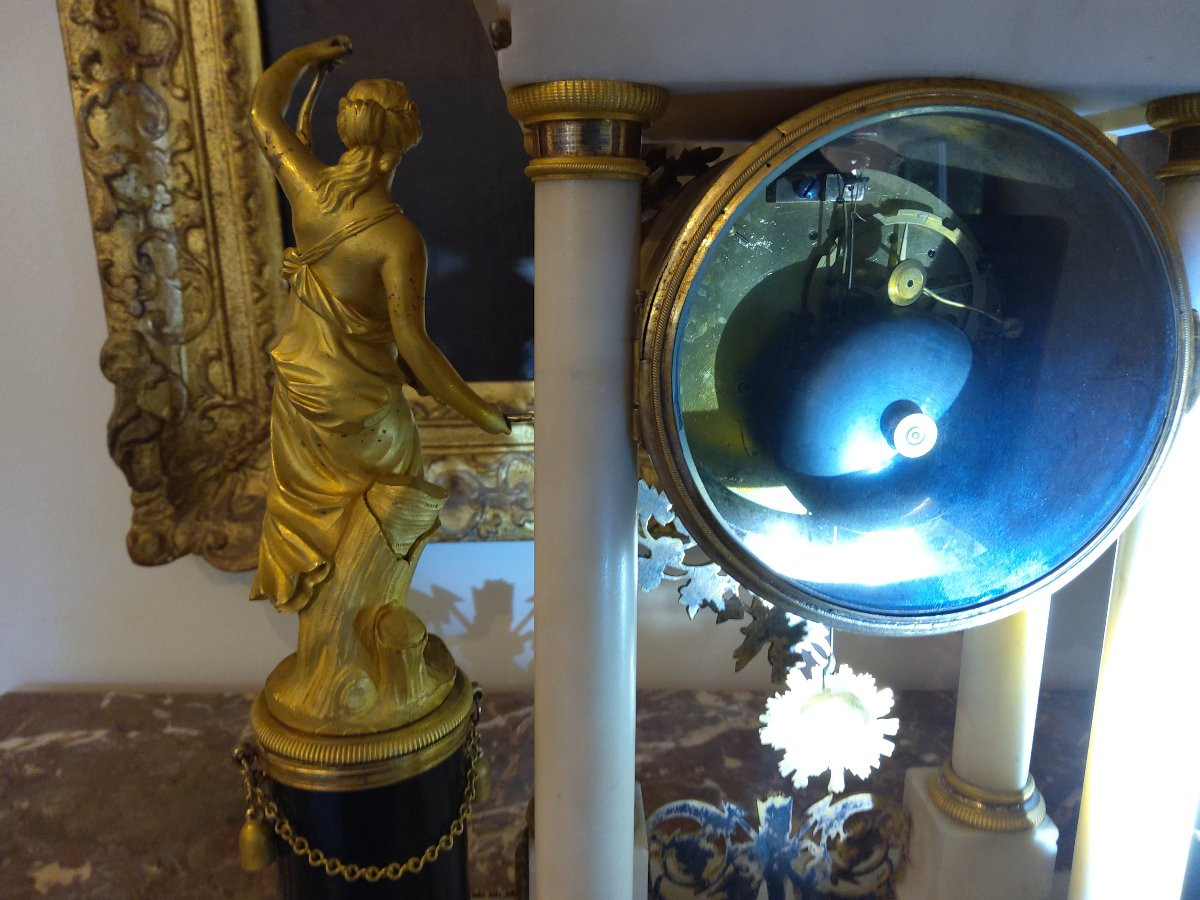 Importante pendule d époque Louis XVI en marbre-photo-7